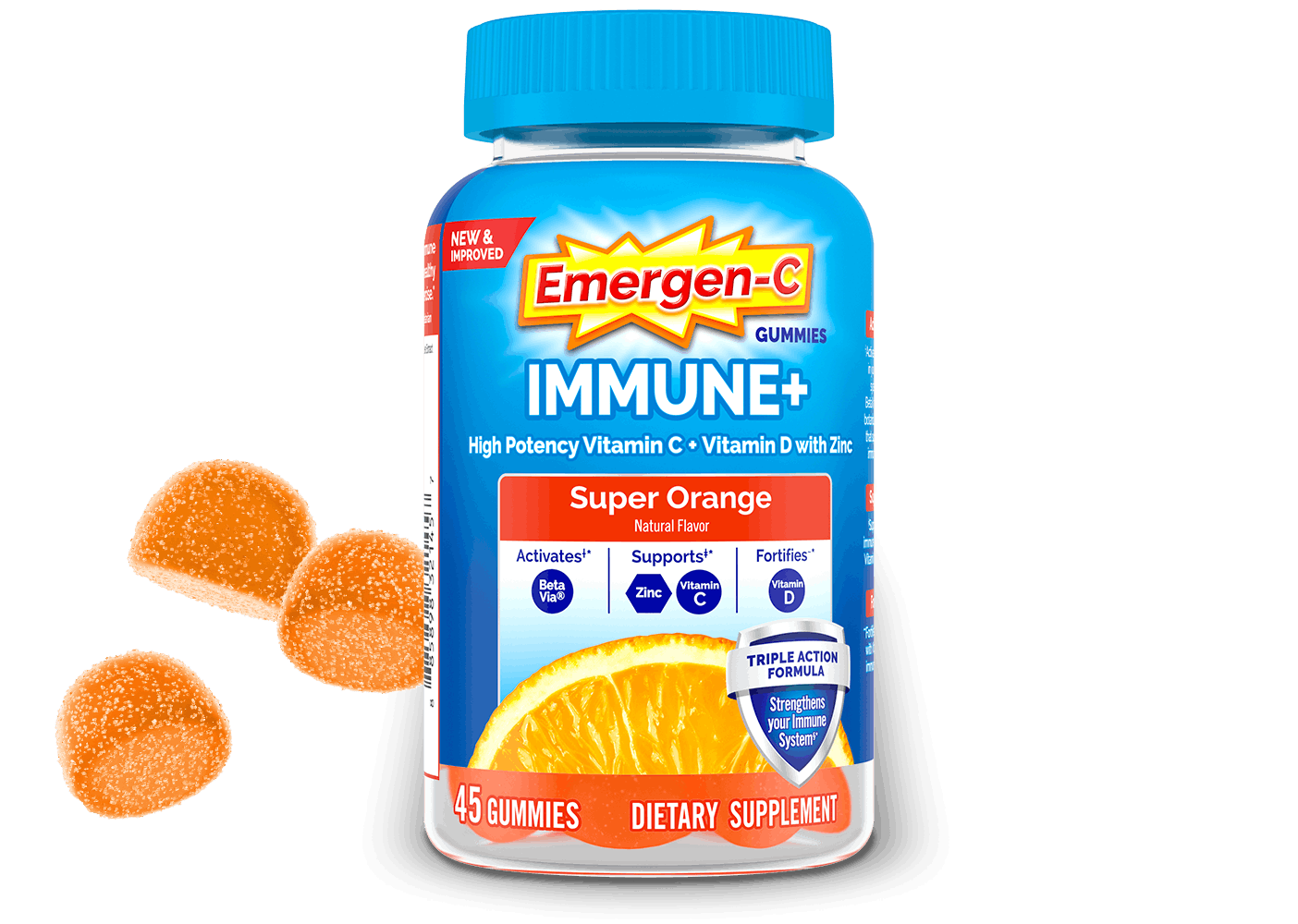 Emergen-C Immune+ Super Orange Gummies with Triple Action product